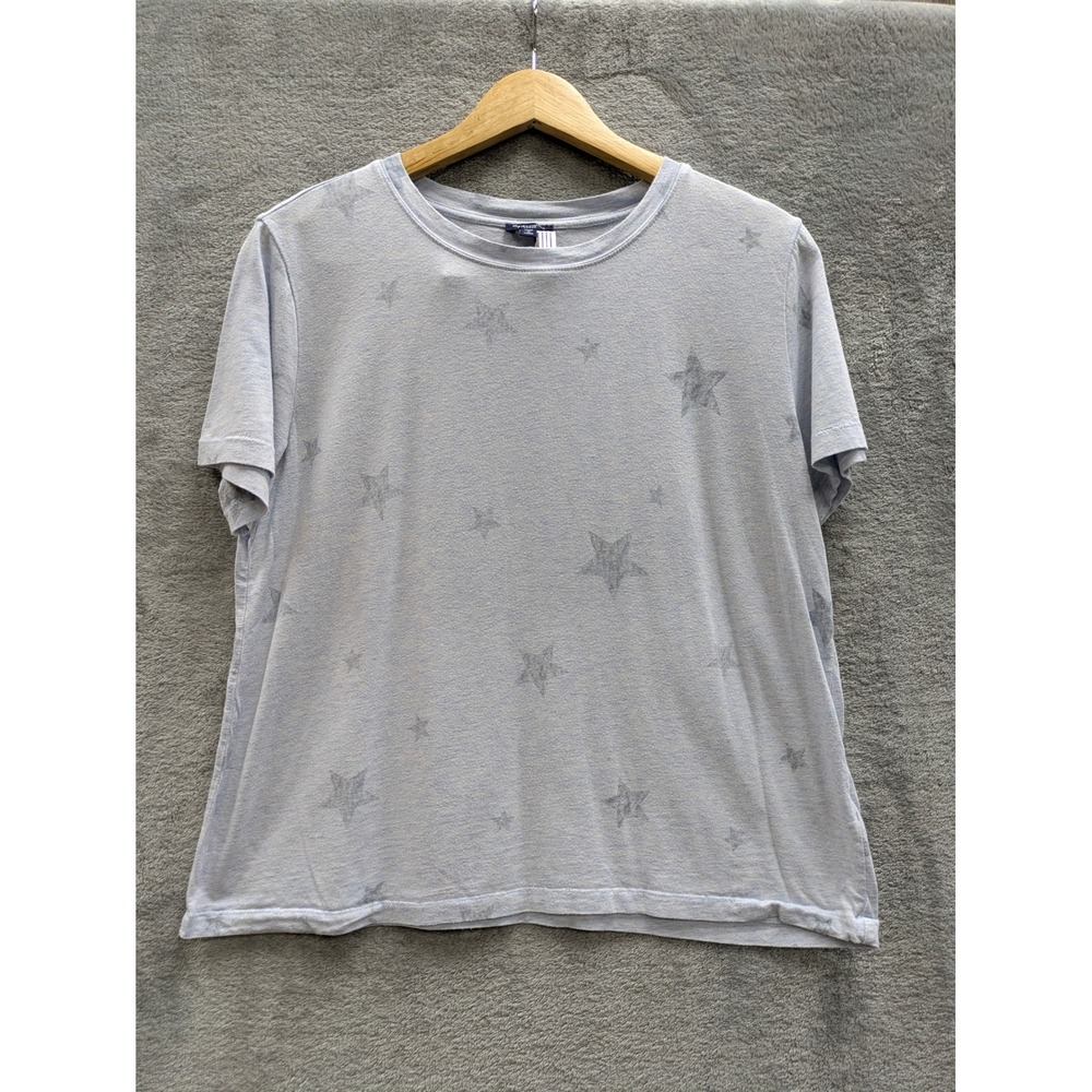 Celestial Star Print T-Shirt Women Large Blue Cotton Modal Knit Top Splendid